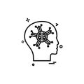 Artificial brain intelligence robo icon vector design