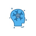 Artificial brain intelligence robo icon vector design