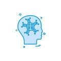 Artificial brain intelligence robo icon vector design