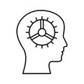 Artificial brain  Line Style vector icon which can easily modify or edit Royalty Free Stock Photo