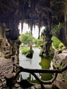 Artificial cave and lake at the park on Bom Jesus do Monte, Braga, Portugal