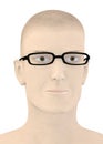 Artificial character with black plastic glasses Royalty Free Stock Photo