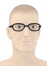 Artificial character with dioptric glasses Royalty Free Stock Photo