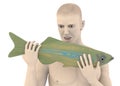 Artificial character with fish - eating