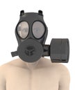 Artificial character with gas mask on head2