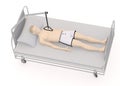 Artificial character on hospital bed - sleeping