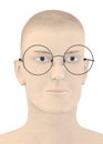 Artificial character with round dioptric glasses Royalty Free Stock Photo