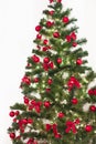 Artificial Christmas Tree Close-up on White Background Royalty Free Stock Photo