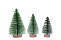 Artificial Christmas tree on a white background. Royalty Free Stock Photo