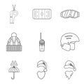 Artificial cold icons set, outline style