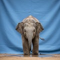 Artificial or controlled environment with the elephant centered prominently Royalty Free Stock Photo