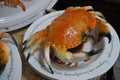 Artificial crab on decorative plate