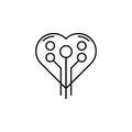 artificial, cyber, electronic, heart icon. Element of future pack for mobile concept and web apps icon. Thin line icon for website