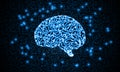 Artificial cybernetic circuit brain inside computer circuit system side view. Royalty Free Stock Photo