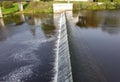 Artificial dam on the Pskova river in the Russian city of Pskov in September