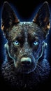 Artificial dog head with black background Royalty Free Stock Photo