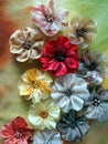 Artificial fabric flowers