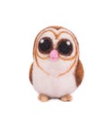 Artificial felt owl toy. Royalty Free Stock Photo