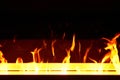 Artificial fireplace. Burning logs. Decorative fire Royalty Free Stock Photo