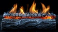 Artificial Fireplace Log with Realistic Flames Royalty Free Stock Photo