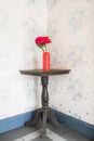 Artificial flower on corner table