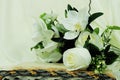 Artificial flowers from fabric and wire and plastic For decorating and decorating the place.