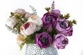 artificial flowers peonies on white background