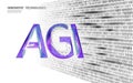 Artificial general intelligence wire letter symbols. Data binary code flow. Minimalist style AGI icon. Machine learning Royalty Free Stock Photo
