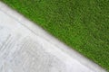 Artificial grass on a cement wall Royalty Free Stock Photo