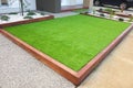 Artificial grass/lawn turf in the front yard of a modern home/residential house Royalty Free Stock Photo