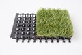 Artificial grass mat isolated on a white background Royalty Free Stock Photo