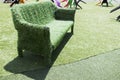 Artificial grass sofa Royalty Free Stock Photo