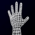 Artificial hand. 3D rendering