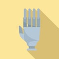 Artificial hand icon, flat style