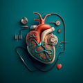 artificial heart. Cyberpunk Pacemaker GENERATIVE AI, GENERATIVE, AI