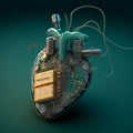 artificial heart. Cyberpunk Pacemaker GENERATIVE AI, GENERATIVE, AI