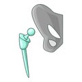 Artificial hip joint icon, cartoon style Royalty Free Stock Photo