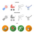 Artificial insemination, baby carriage, instrument, gynecological chair. Pregnancy set collection icons in cartoon,flat