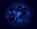 Artificial inteligence conceptual ilustration with brain