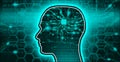 Artificial intellect hi-tech AI mind banner