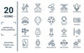 artificial.intellegence linear icon set. includes thin line data transfer, ai brain, technology tree, sensorama, laws of robotics