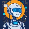 Artificial intelligence (AI) chatbot, clever robot, machine, chat generative program, software, ai chatgpt illustration