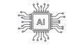 Artificial intelligence ai chip microprocessor with connections technology and innovation symbol Royalty Free Stock Photo