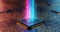 Artificial intelligence ai chip technology future innovation computing processor system data, A cutting edge ai chip Royalty Free Stock Photo