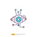 Artificial intelligence AI concept with algorithm and data filter or analysis for engineering, development, brainstorming sign. Royalty Free Stock Photo