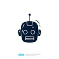 Artificial intelligence AI concept with android robot head face for engineering, development, brainstorming sign. Hand drawn Royalty Free Stock Photo