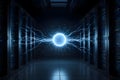 Artificial Intelligence (AI) Core Sphere in a Futuristic Server Data Center Royalty Free Stock Photo