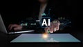Artificial Intelligence AI for Data Analysis and Analytics Motif Royalty Free Stock Photo