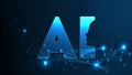 Artificial Intelligence AI Futuristic Concept. Human Big data Visualization with Cyber Mind. Machine Deep Learning