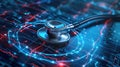 Artificial intelligence AI in Healthcare. Integration of AI in diagnostics and personalized medicine. Digital stethoscope with AI Royalty Free Stock Photo